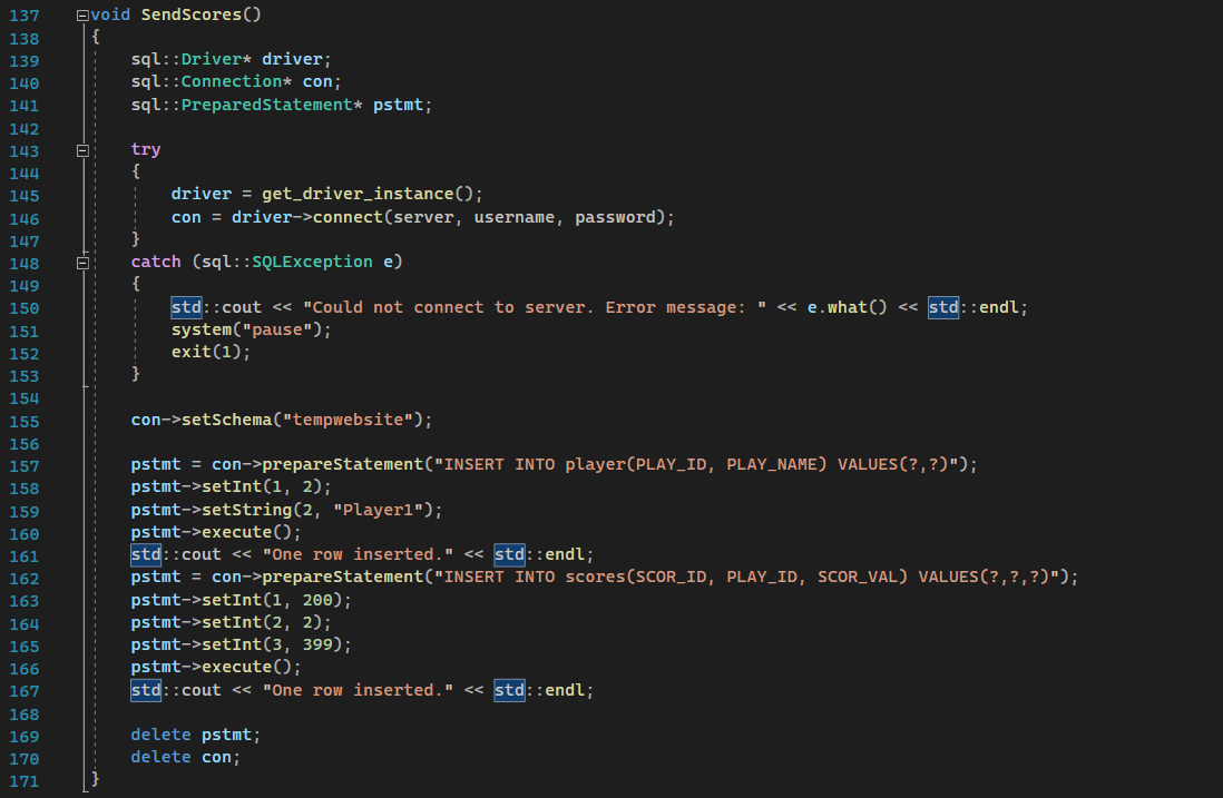 C++ AWS RDS Database Connection