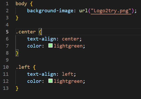 CSS Code for Most Pages