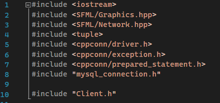 Graphics and Network Import Statements